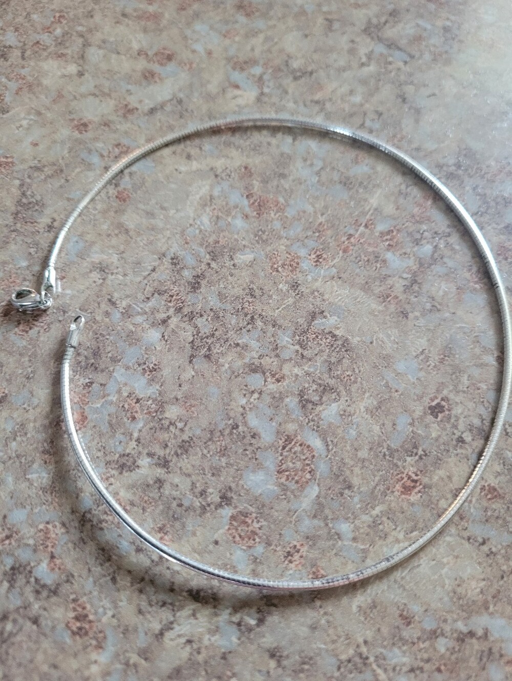 Silver Tone Snake Chain Choker Necklace